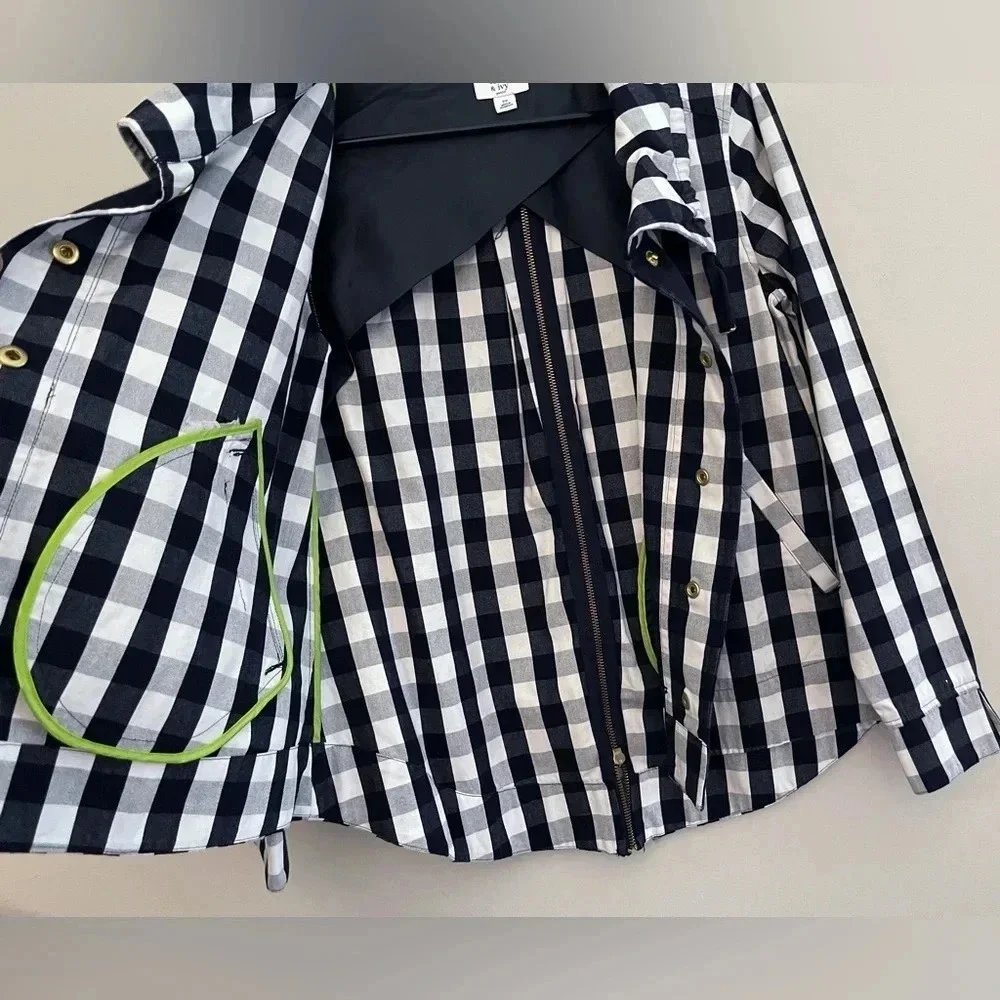 Crown & Ivy plaid jacket petite small preppy classic light academia gingham - Picture 4 of 5